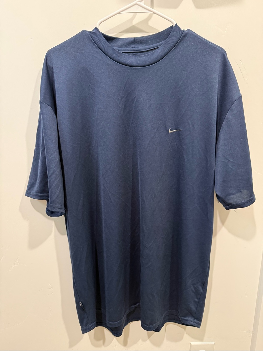 Nike Navy Short Sleeve Performance Tee with Small Swoosh